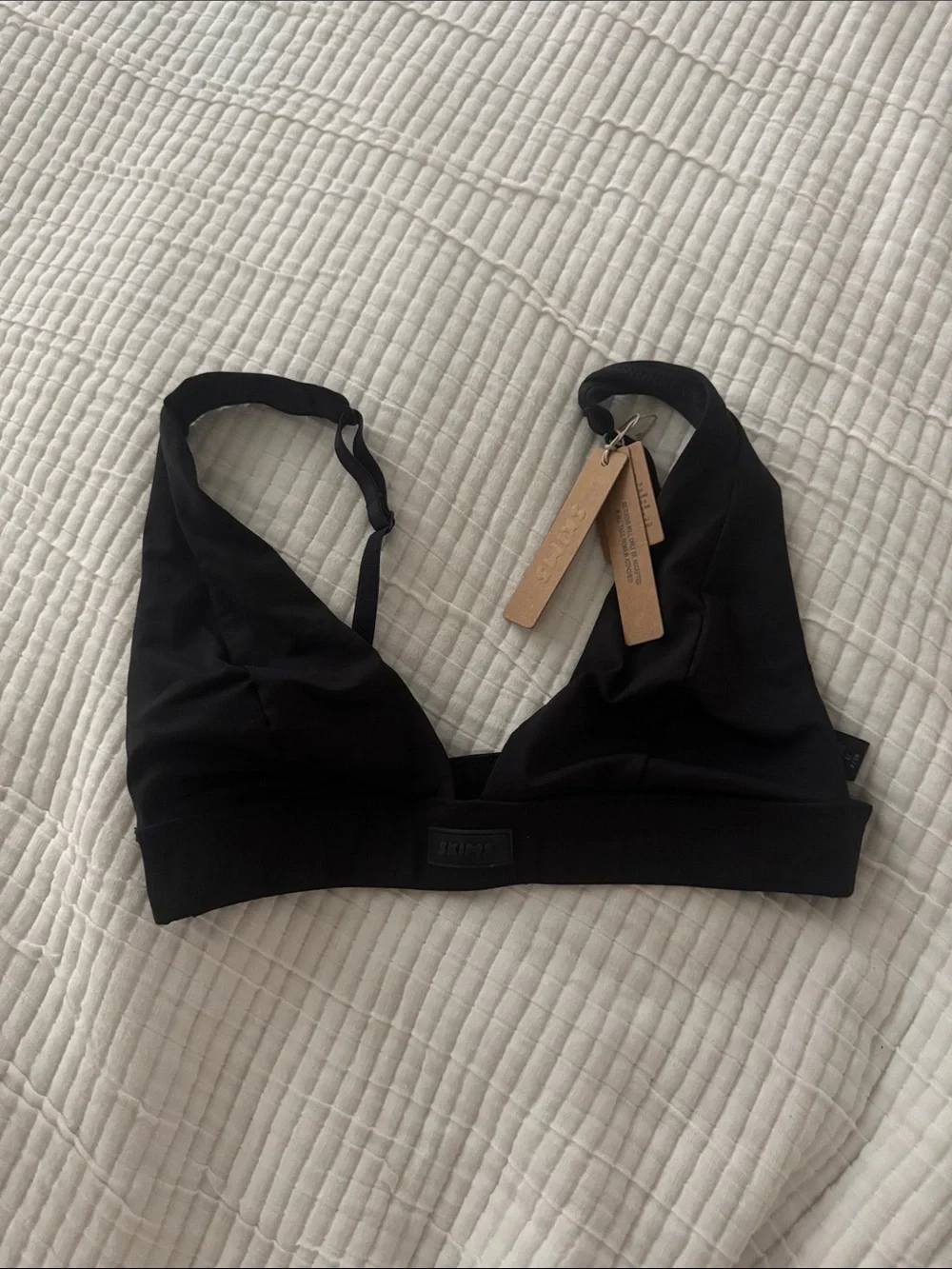 SKIMS Black Seamless Triangle Bralette